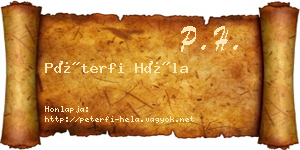 Péterfi Héla névjegykártya